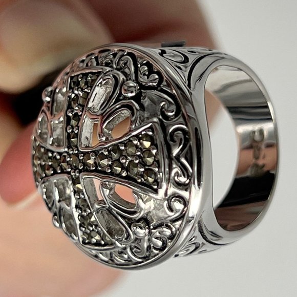 Knights Templar (Cross) Silver (RSC) Women's Ring - Size 7 - Picture 6 of 8